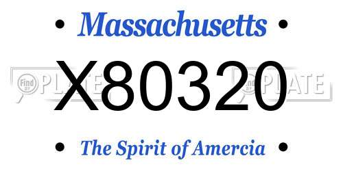 X80320 Massachusetts License Plate