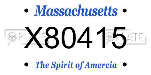 X80415 Massachusetts License Plate
