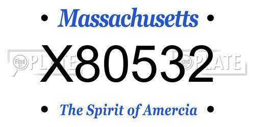 X80532 Massachusetts License Plate