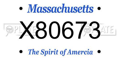 X80673 Massachusetts License Plate