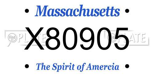 X80905 Massachusetts License Plate