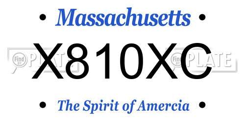 X810XC Massachusetts License Plate