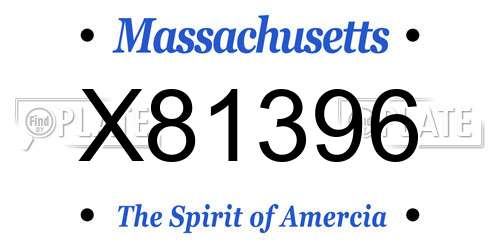 X81396 Massachusetts License Plate