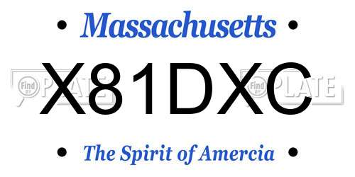 X81DXC Massachusetts License Plate