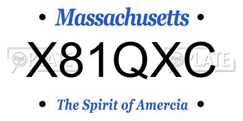 X81QXC Massachusetts License Plate