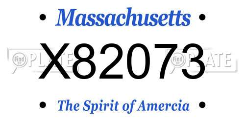 X82073 Massachusetts License Plate