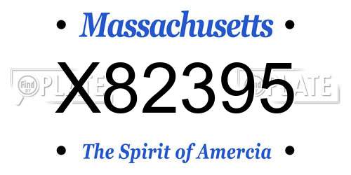 X82395 Massachusetts License Plate
