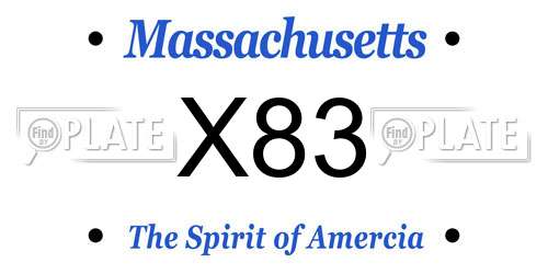 X83 Massachusetts License Plate