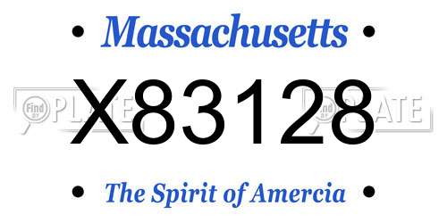 X83128 Massachusetts License Plate