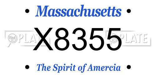 X8355 Massachusetts License Plate