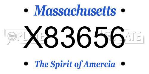 X83656 Massachusetts License Plate