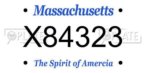 X84323 Massachusetts License Plate
