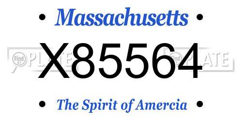 X85564 Massachusetts License Plate