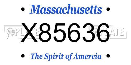 X85636 Massachusetts License Plate
