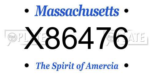 X86476 Massachusetts License Plate