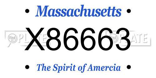 X86663 Massachusetts License Plate