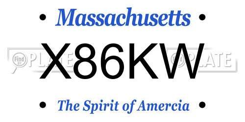 X86KW Massachusetts License Plate