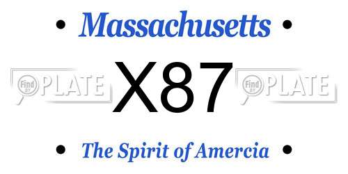 X87 Massachusetts License Plate