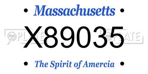 X89035 Massachusetts License Plate