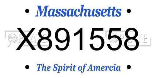 X891558 Massachusetts License Plate