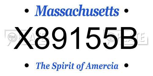X89155B Massachusetts License Plate