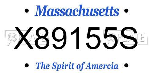 X89155S Massachusetts License Plate