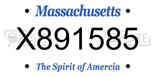 X891585 Massachusetts License Plate