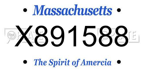 X891588 Massachusetts License Plate