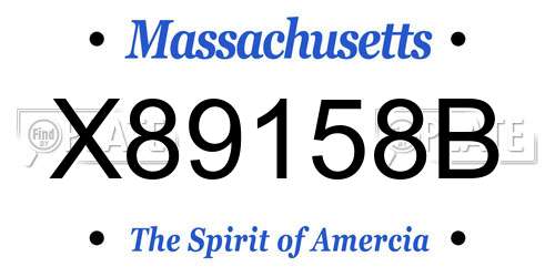 X89158B Massachusetts License Plate