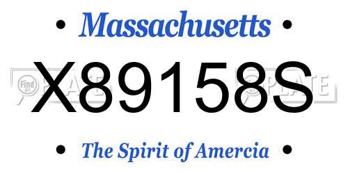 X89158S Massachusetts License Plate
