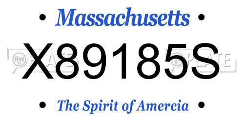 X89185S Massachusetts License Plate