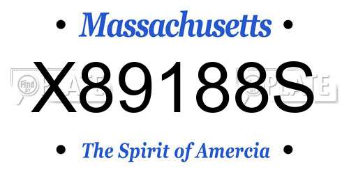 X89188S Massachusetts License Plate