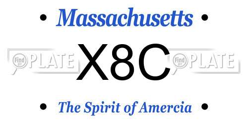 X8C Massachusetts License Plate
