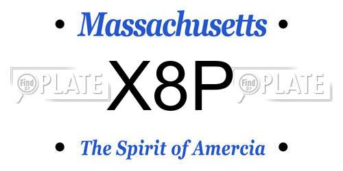 X8P Massachusetts License Plate