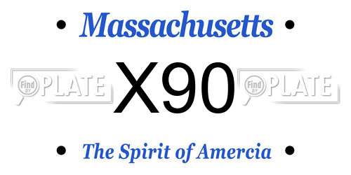 X90 Massachusetts License Plate
