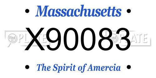 X90083 Massachusetts License Plate