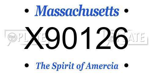 X90126 Massachusetts License Plate