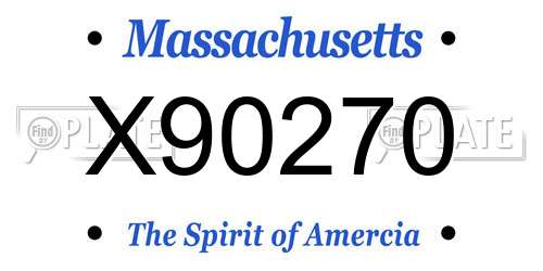 X90270 Massachusetts License Plate