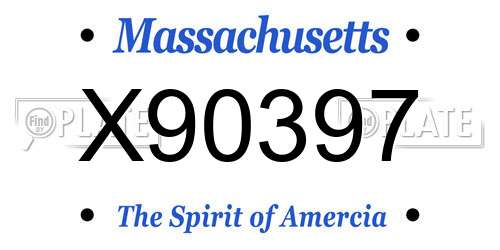 X90397 Massachusetts License Plate
