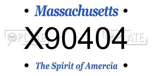 X90404 Massachusetts License Plate