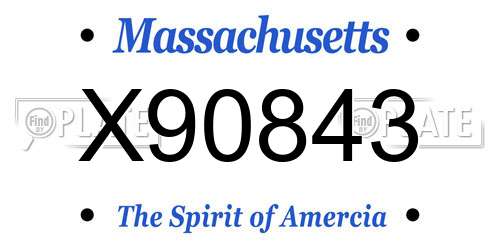 X90843 Massachusetts License Plate