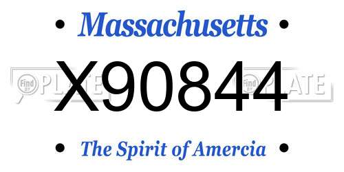 X90844 Massachusetts License Plate