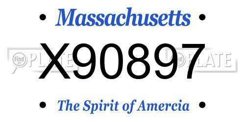 X90897 Massachusetts License Plate