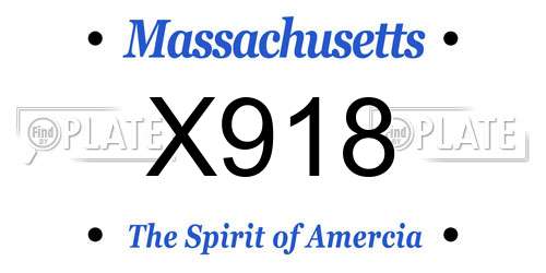 X918 Massachusetts License Plate