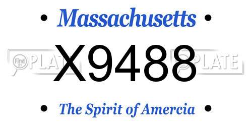 X9488 Massachusetts License Plate