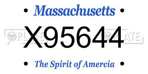 X95644 Massachusetts License Plate