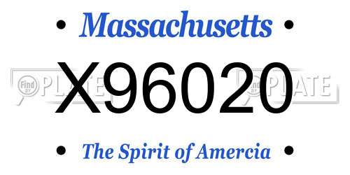 X96020 Massachusetts License Plate