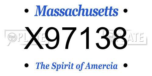 X97138 Massachusetts License Plate