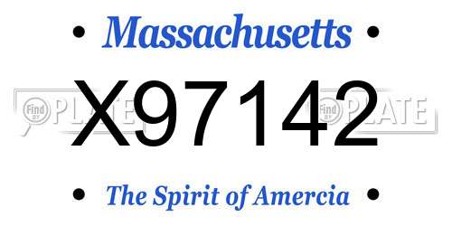X97142 Massachusetts License Plate
