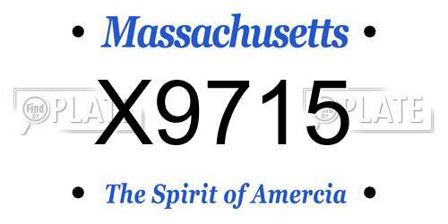 X9715 Massachusetts License Plate